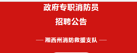 政府专职消防员招聘公告湘西州消防救援支队